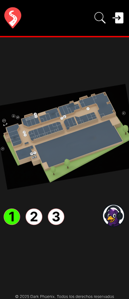 interfaz principal de la aplicación MallPath con el plano del centro comercial