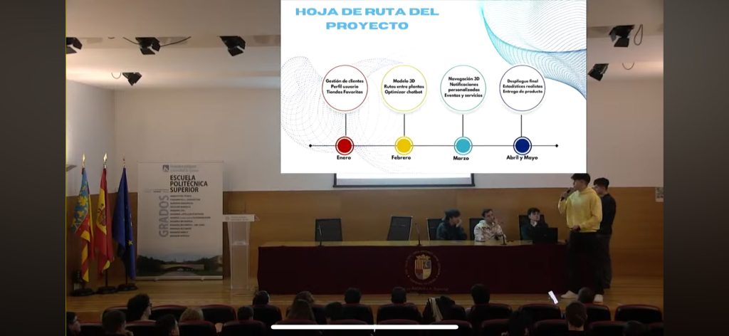 Presentación del proyecto MallPath durante la exposición del Hito 1