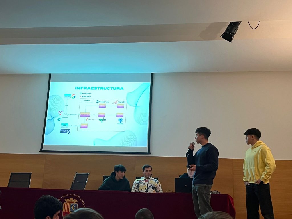 Exposición del Hito 1 de MallPath en el salón de actos de la EPS1