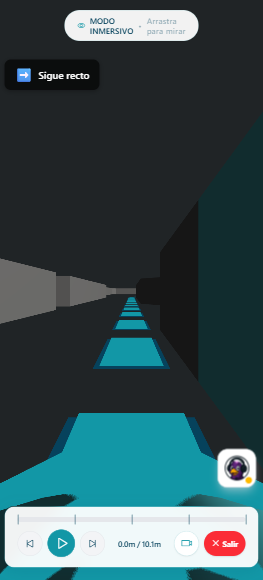 Navegación en primera persona en MallPath con WebGL siguiendo la ruta hacia el destino