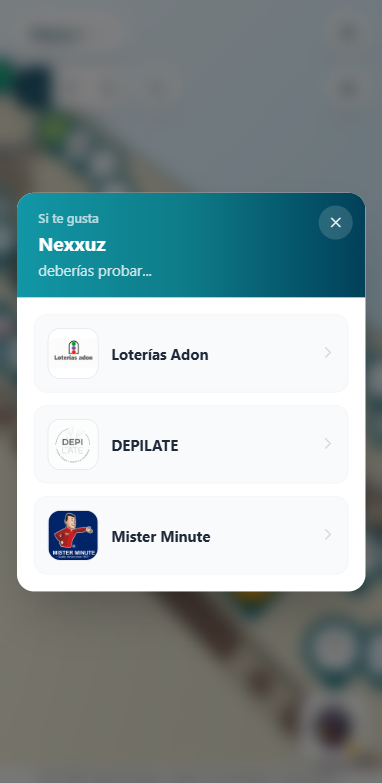 Recomendaciones de tiendas al finalizar una ruta en MallPath