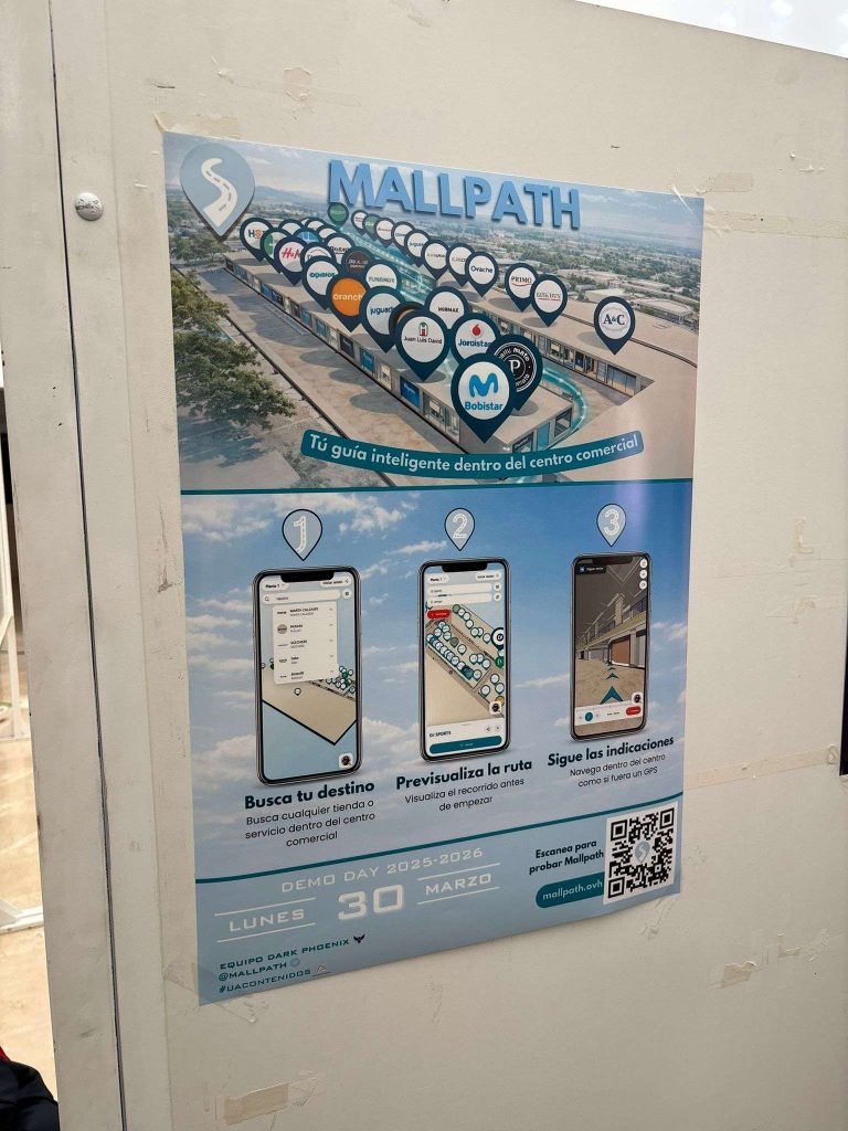 Cartel del Demo Day de MallPath con información del evento